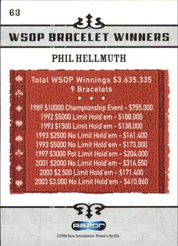 2006 Razor Poker #63 Phil Hellmuth Back